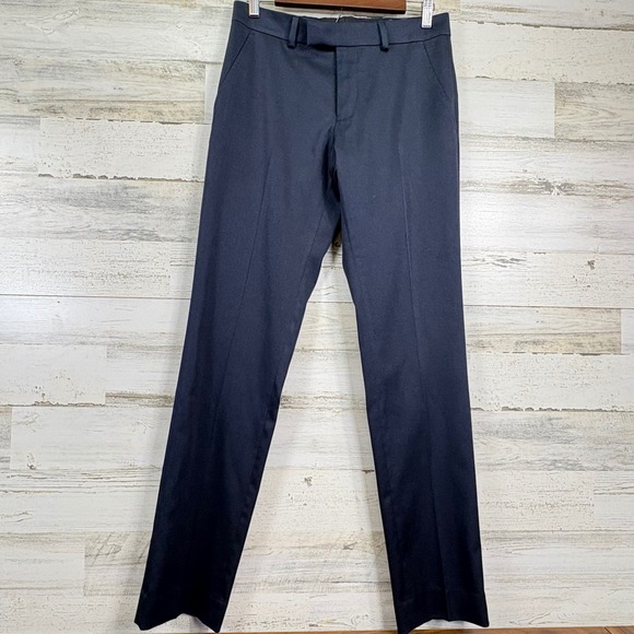 Reaction Kenneth Cole Mens 30x32 Skinny Fit Navy Blue Satin Finish Dress Pants - Picture 1 of 11